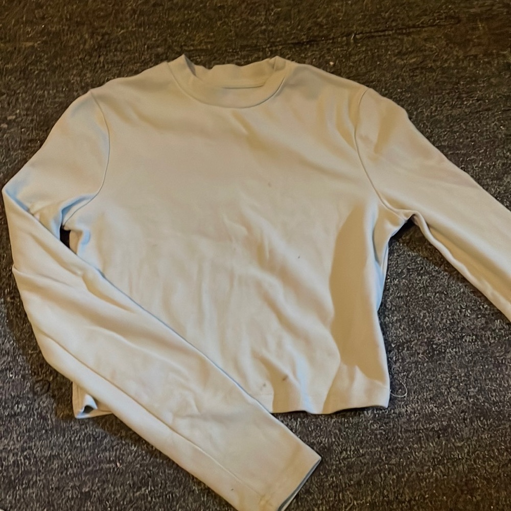 Long sleeve sage green crop top